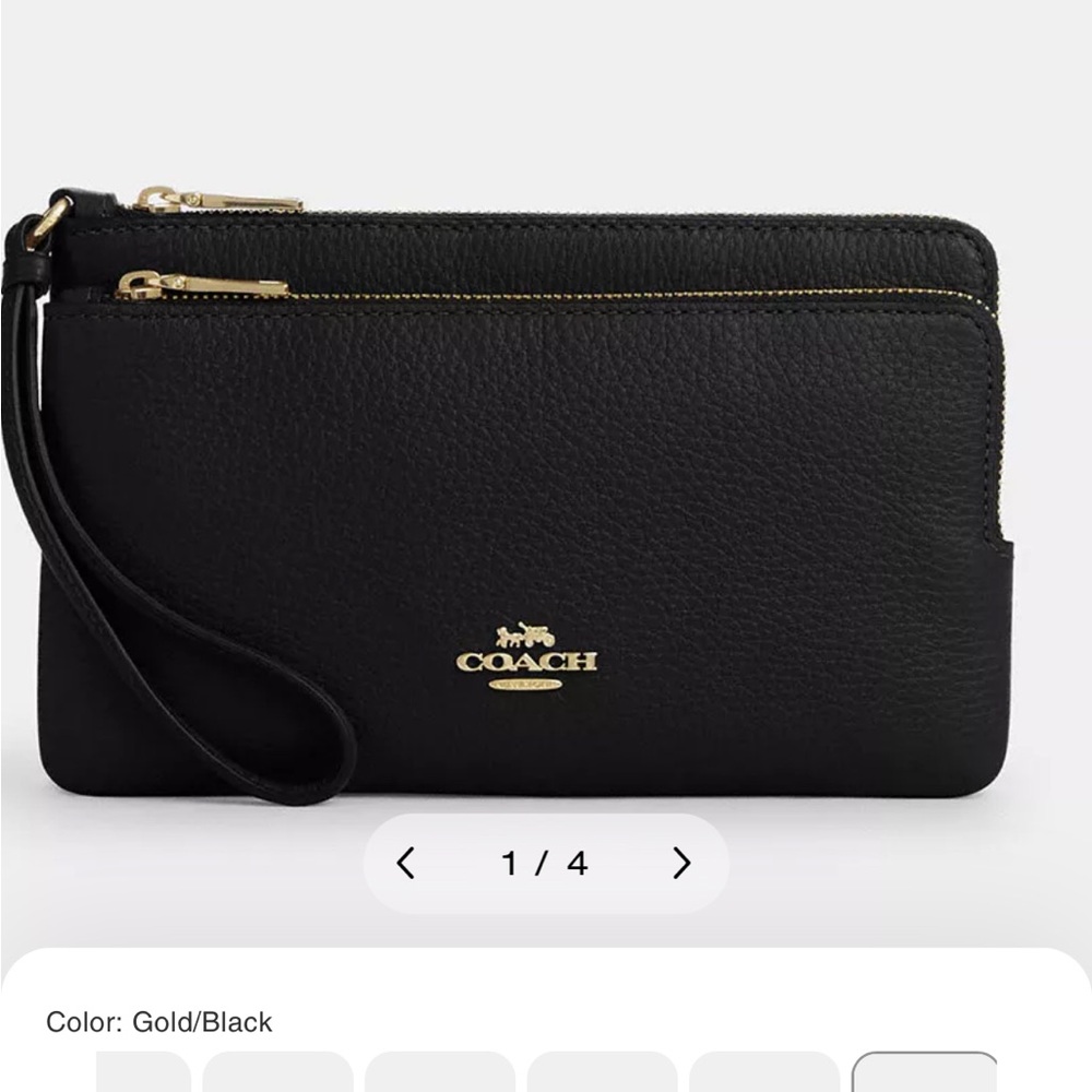 Coach Black double zip Wristlet